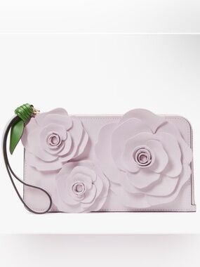 Kate Spade Women's Floral Applique Wristlet Clutch - Light Lavender